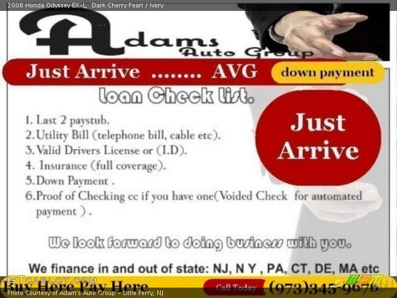 Dark Cherry Pearl / Ivory 2008 Honda Odyssey EX-L