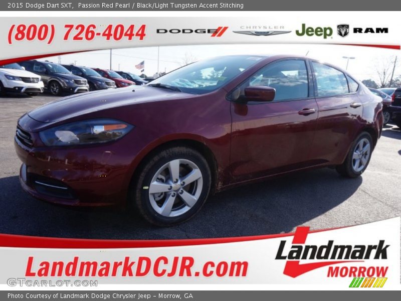 Passion Red Pearl / Black/Light Tungsten Accent Stitching 2015 Dodge Dart SXT