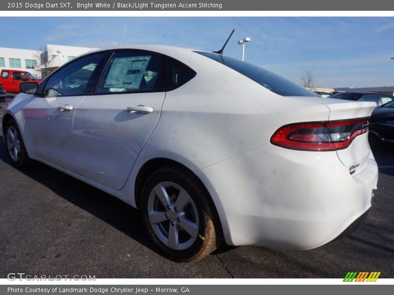 Bright White / Black/Light Tungsten Accent Stitching 2015 Dodge Dart SXT