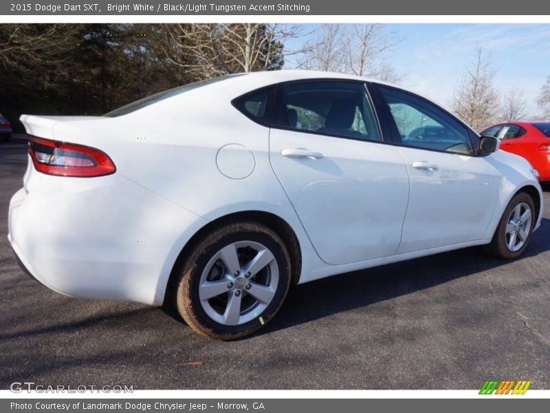 Bright White / Black/Light Tungsten Accent Stitching 2015 Dodge Dart SXT