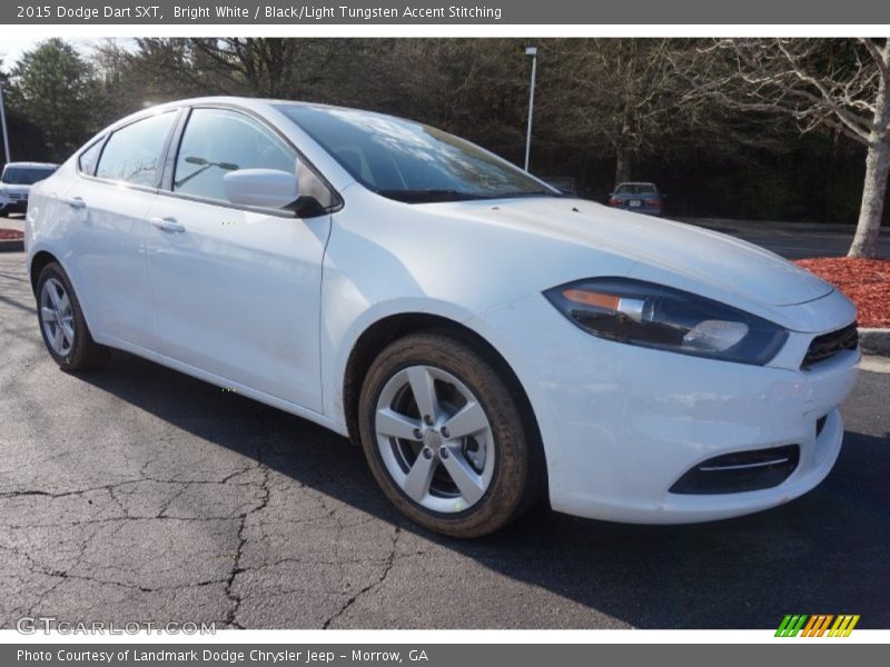 Bright White / Black/Light Tungsten Accent Stitching 2015 Dodge Dart SXT