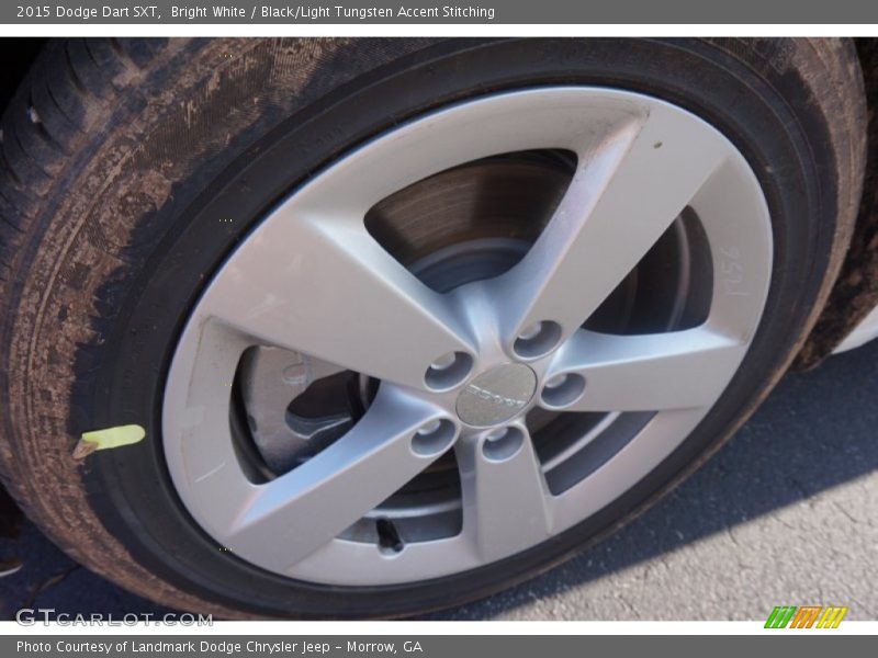 Bright White / Black/Light Tungsten Accent Stitching 2015 Dodge Dart SXT