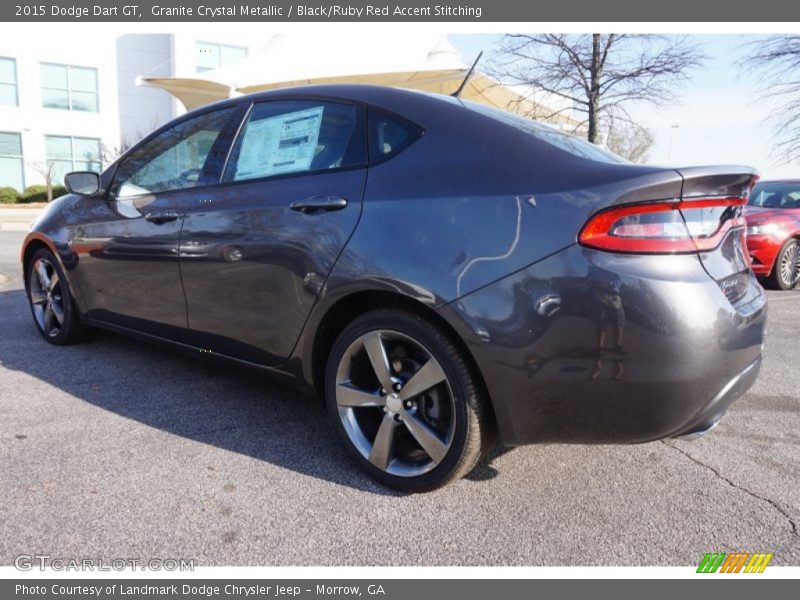Granite Crystal Metallic / Black/Ruby Red Accent Stitching 2015 Dodge Dart GT