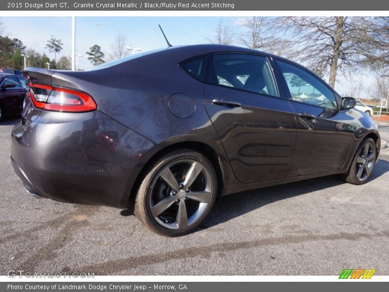 Granite Crystal Metallic / Black/Ruby Red Accent Stitching 2015 Dodge Dart GT