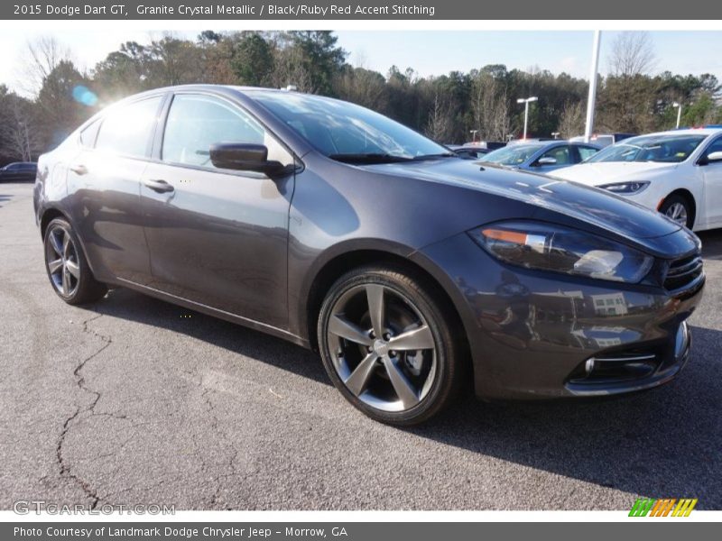 Granite Crystal Metallic / Black/Ruby Red Accent Stitching 2015 Dodge Dart GT
