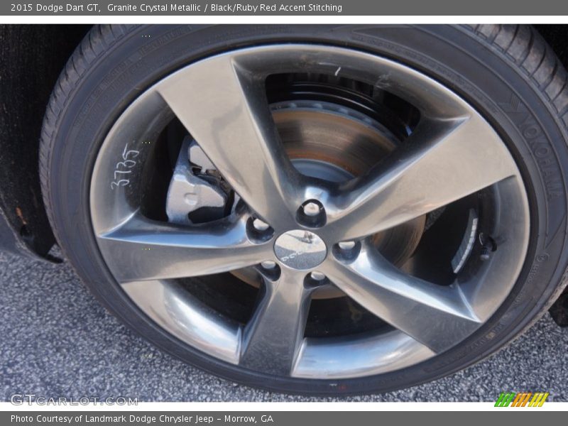 Granite Crystal Metallic / Black/Ruby Red Accent Stitching 2015 Dodge Dart GT
