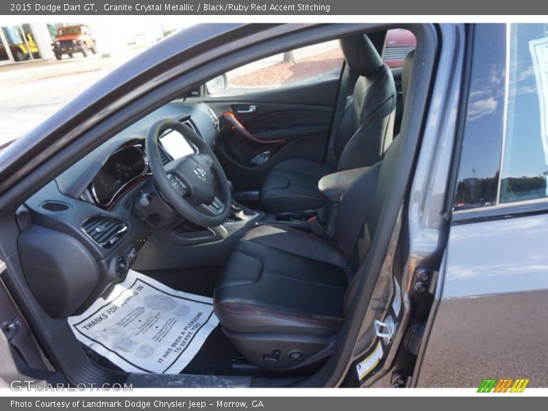 Granite Crystal Metallic / Black/Ruby Red Accent Stitching 2015 Dodge Dart GT