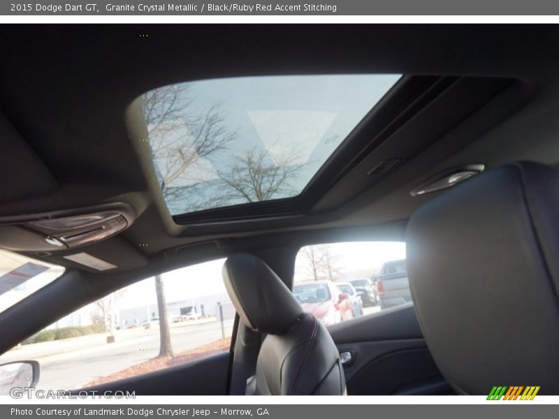 Granite Crystal Metallic / Black/Ruby Red Accent Stitching 2015 Dodge Dart GT