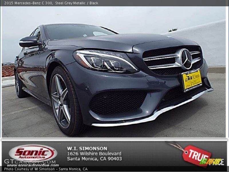Steel Grey Metallic / Black 2015 Mercedes-Benz C 300