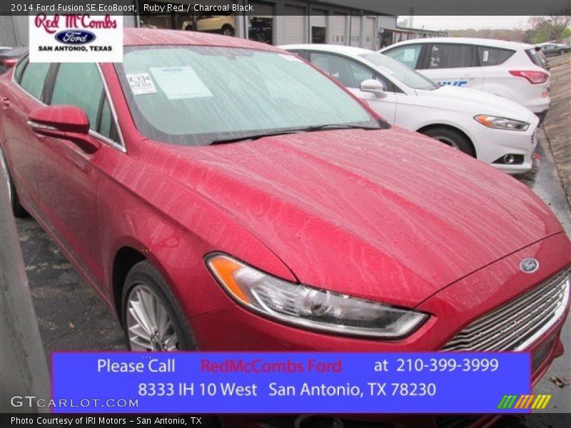 Ruby Red / Charcoal Black 2014 Ford Fusion SE EcoBoost