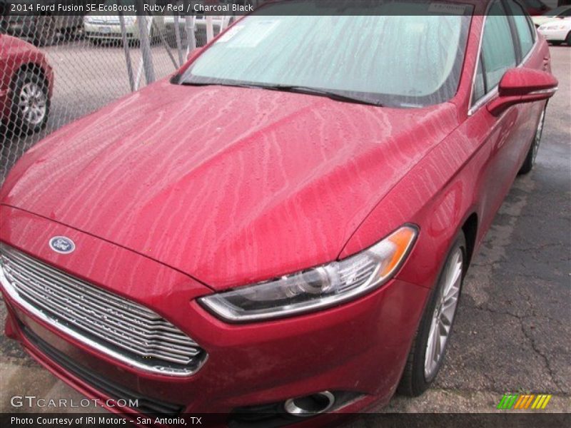 Ruby Red / Charcoal Black 2014 Ford Fusion SE EcoBoost