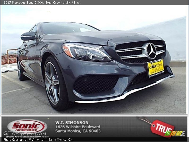 Steel Grey Metallic / Black 2015 Mercedes-Benz C 300