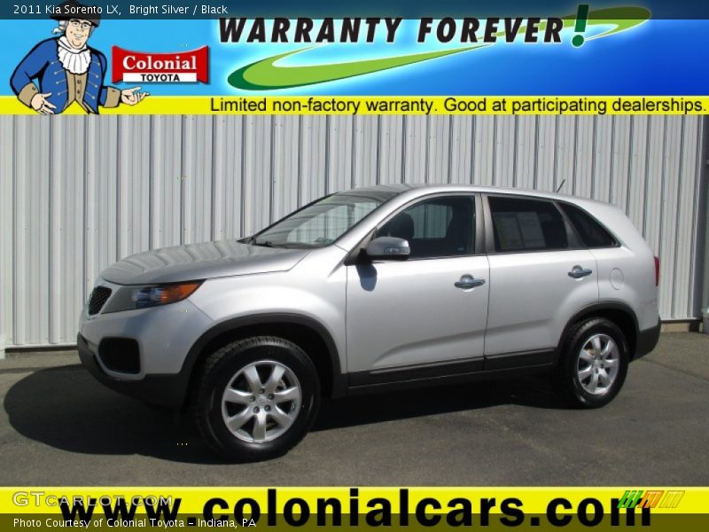 Bright Silver / Black 2011 Kia Sorento LX