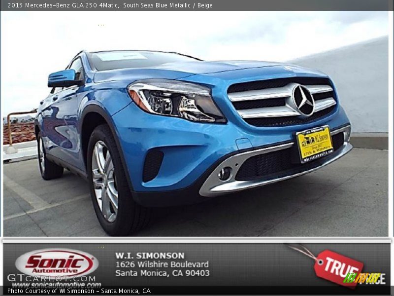 South Seas Blue Metallic / Beige 2015 Mercedes-Benz GLA 250 4Matic