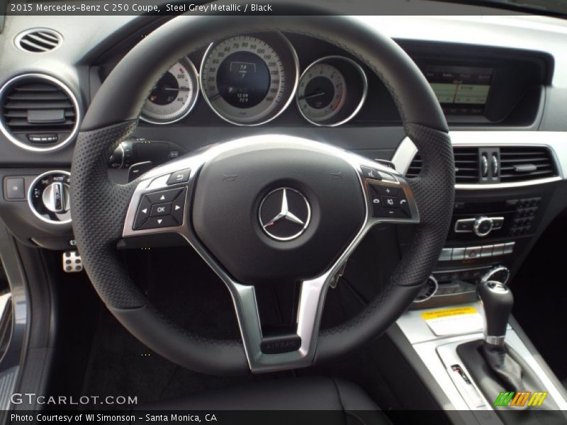 Steel Grey Metallic / Black 2015 Mercedes-Benz C 250 Coupe