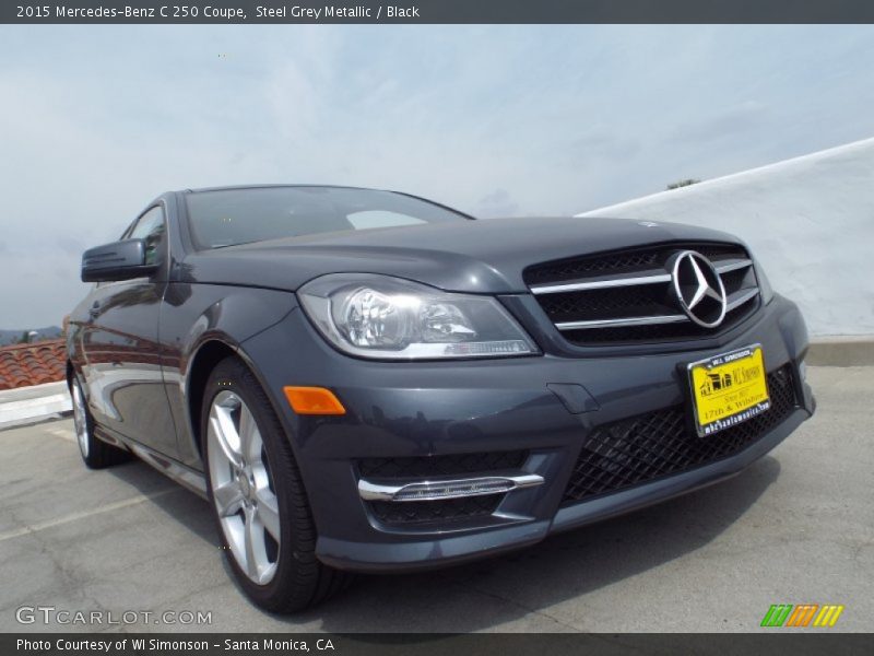 Steel Grey Metallic / Black 2015 Mercedes-Benz C 250 Coupe