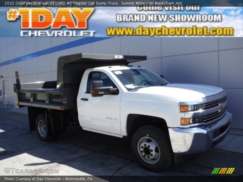 Summit White / Jet Black/Dark Ash 2015 Chevrolet Silverado 3500HD WT Regular Cab Dump Truck