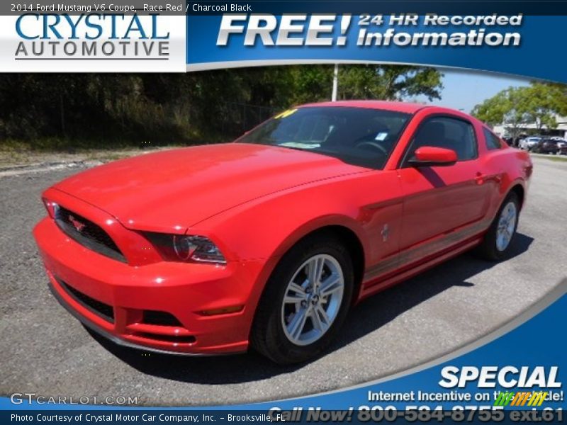 Race Red / Charcoal Black 2014 Ford Mustang V6 Coupe