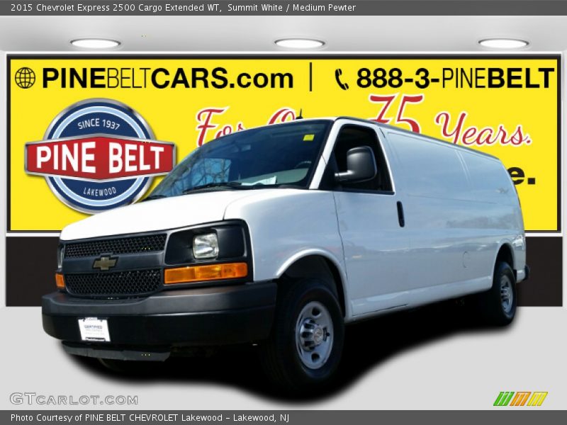 Summit White / Medium Pewter 2015 Chevrolet Express 2500 Cargo Extended WT