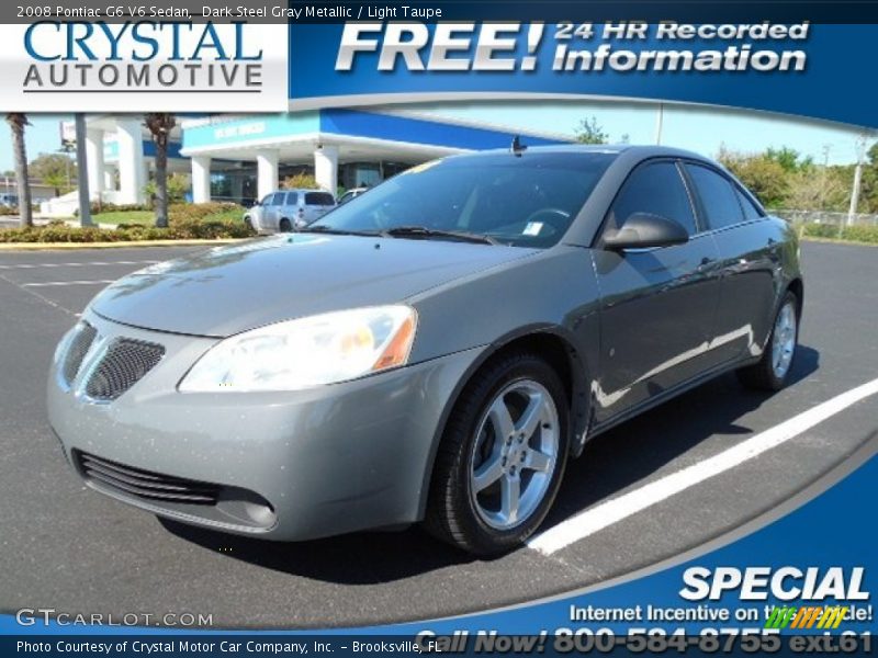 Dark Steel Gray Metallic / Light Taupe 2008 Pontiac G6 V6 Sedan
