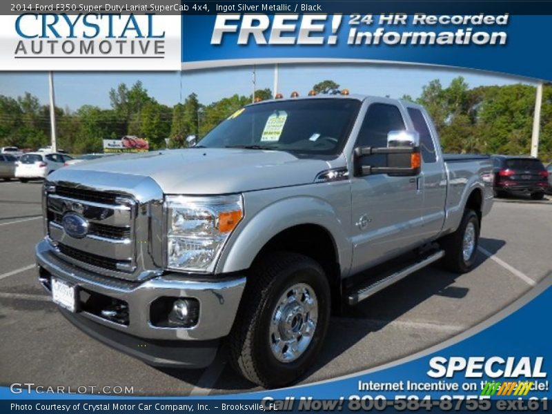 Ingot Silver Metallic / Black 2014 Ford F350 Super Duty Lariat SuperCab 4x4