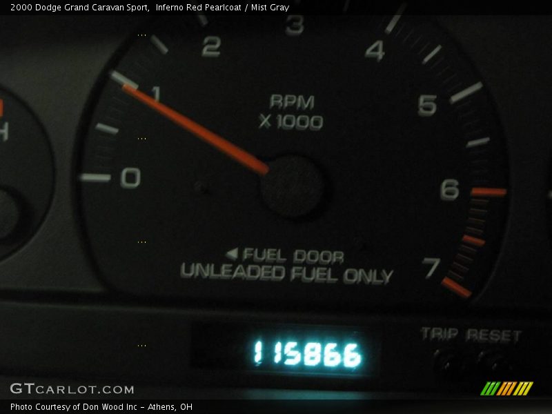 Inferno Red Pearlcoat / Mist Gray 2000 Dodge Grand Caravan Sport