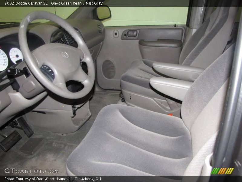 Onyx Green Pearl / Mist Gray 2002 Dodge Caravan SE