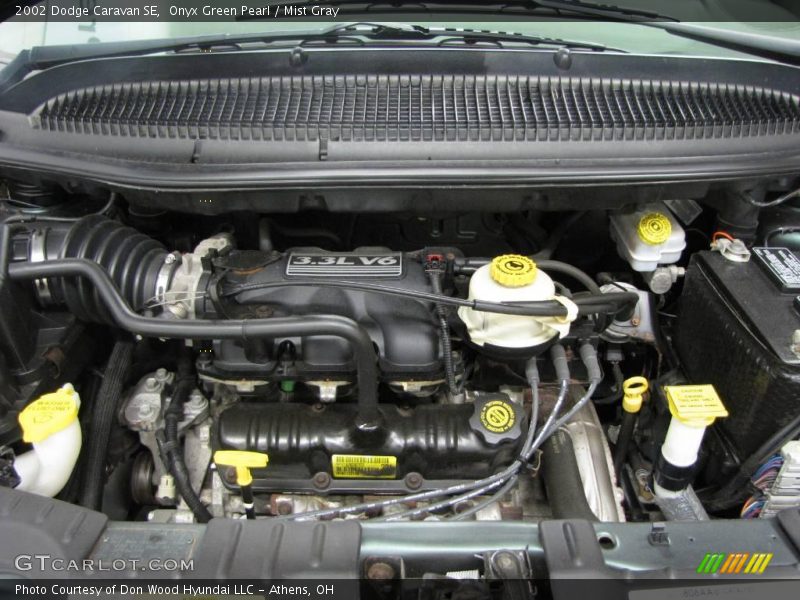Onyx Green Pearl / Mist Gray 2002 Dodge Caravan SE