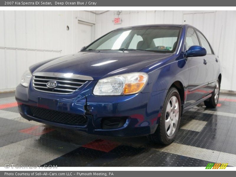 Deep Ocean Blue / Gray 2007 Kia Spectra EX Sedan