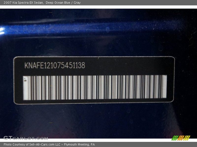 Deep Ocean Blue / Gray 2007 Kia Spectra EX Sedan