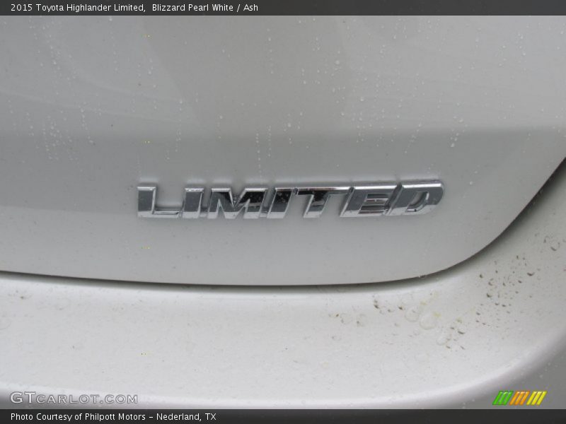 Blizzard Pearl White / Ash 2015 Toyota Highlander Limited