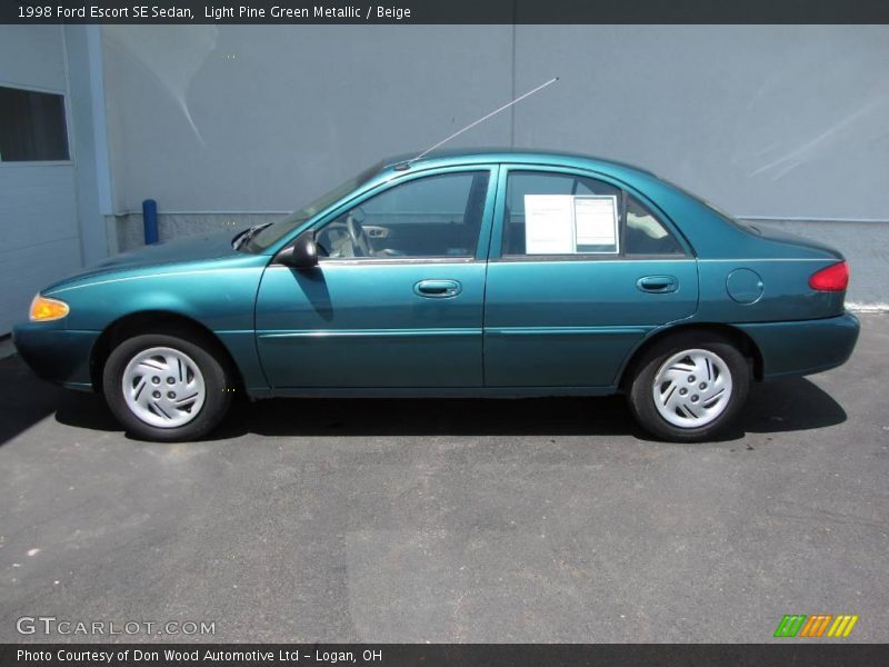 Light Pine Green Metallic / Beige 1998 Ford Escort SE Sedan