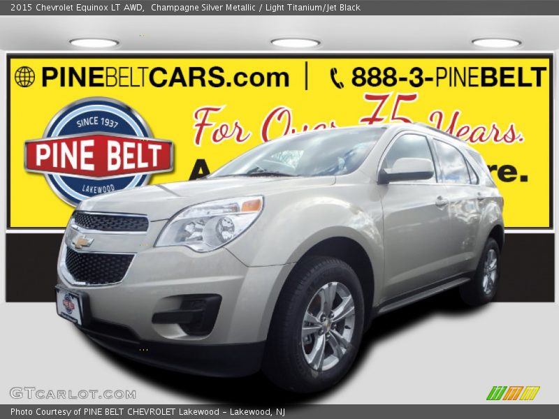 Champagne Silver Metallic / Light Titanium/Jet Black 2015 Chevrolet Equinox LT AWD