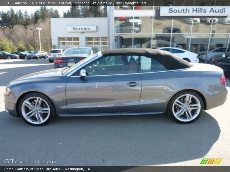 Monsoon Grey Metallic / Black/Magma Red 2012 Audi S5 3.0 TFSI quattro Cabriolet