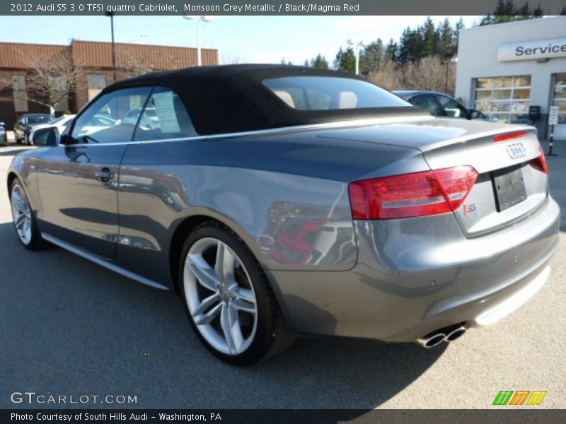 Monsoon Grey Metallic / Black/Magma Red 2012 Audi S5 3.0 TFSI quattro Cabriolet