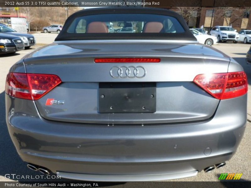 Monsoon Grey Metallic / Black/Magma Red 2012 Audi S5 3.0 TFSI quattro Cabriolet