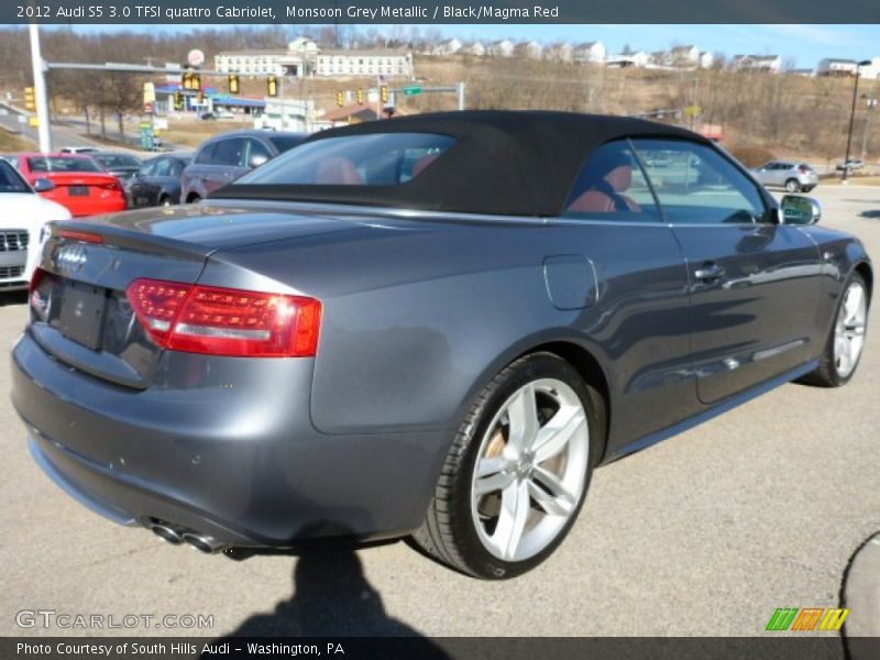 Monsoon Grey Metallic / Black/Magma Red 2012 Audi S5 3.0 TFSI quattro Cabriolet