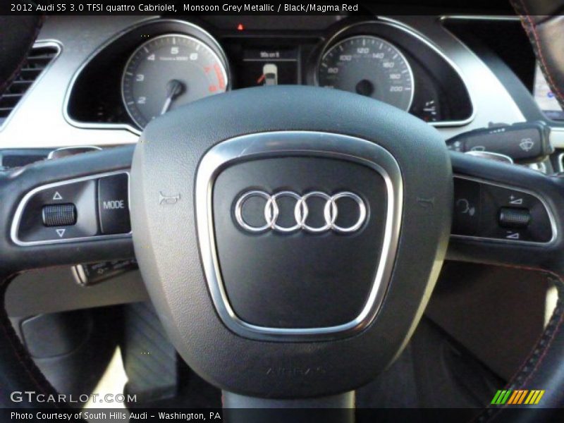 Monsoon Grey Metallic / Black/Magma Red 2012 Audi S5 3.0 TFSI quattro Cabriolet