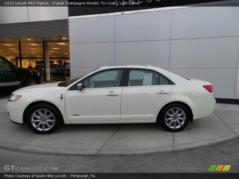 Crystal Champagne Metallic Tri-Coat / Light Camel 2012 Lincoln MKZ Hybrid