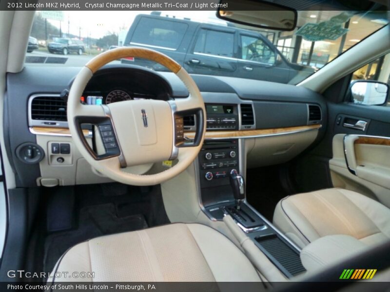 Crystal Champagne Metallic Tri-Coat / Light Camel 2012 Lincoln MKZ Hybrid