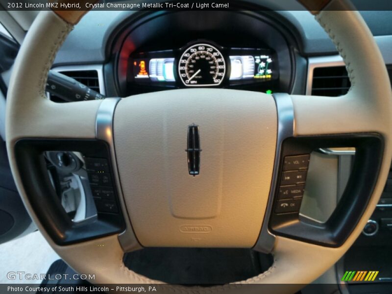 Crystal Champagne Metallic Tri-Coat / Light Camel 2012 Lincoln MKZ Hybrid