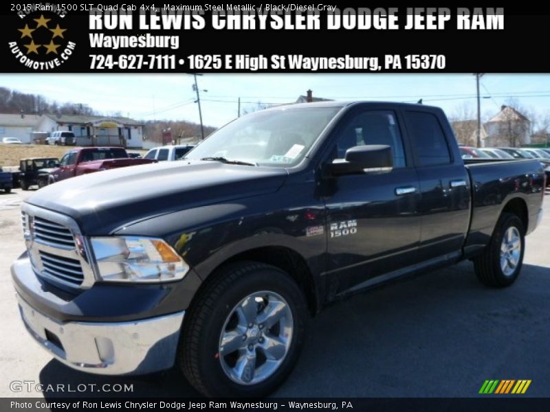 Maximum Steel Metallic / Black/Diesel Gray 2015 Ram 1500 SLT Quad Cab 4x4