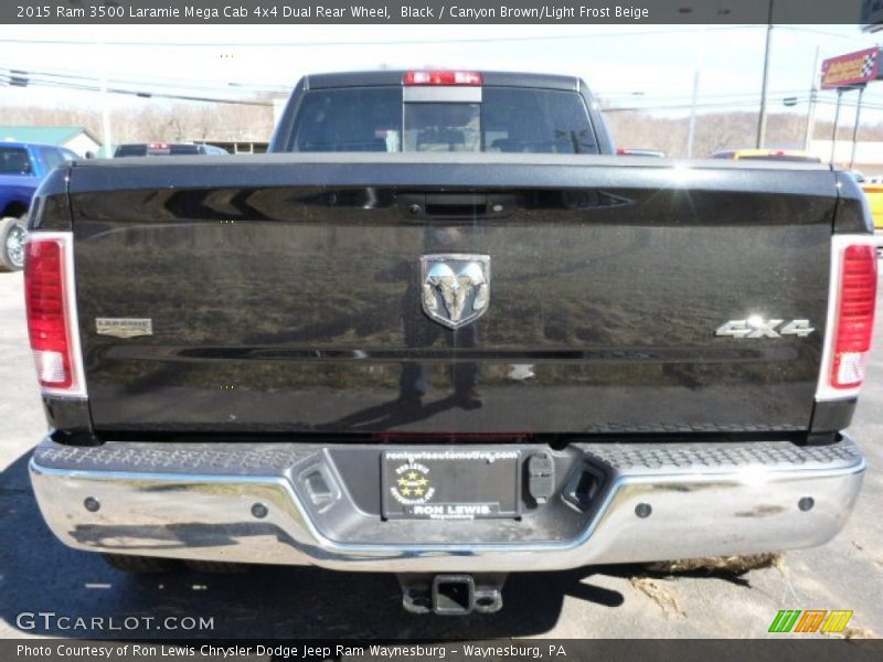 Black / Canyon Brown/Light Frost Beige 2015 Ram 3500 Laramie Mega Cab 4x4 Dual Rear Wheel
