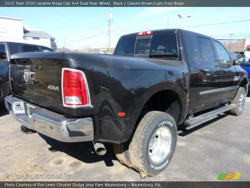 Black / Canyon Brown/Light Frost Beige 2015 Ram 3500 Laramie Mega Cab 4x4 Dual Rear Wheel