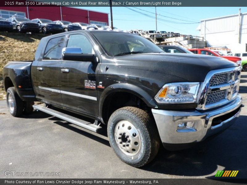 Black / Canyon Brown/Light Frost Beige 2015 Ram 3500 Laramie Mega Cab 4x4 Dual Rear Wheel