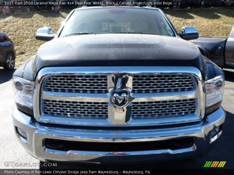 Black / Canyon Brown/Light Frost Beige 2015 Ram 3500 Laramie Mega Cab 4x4 Dual Rear Wheel
