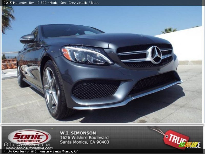 Steel Grey Metallic / Black 2015 Mercedes-Benz C 300 4Matic