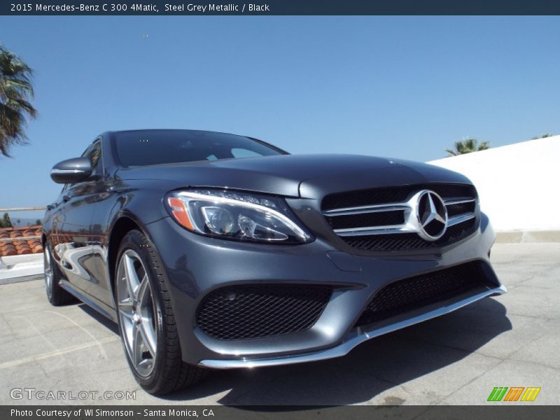 Steel Grey Metallic / Black 2015 Mercedes-Benz C 300 4Matic