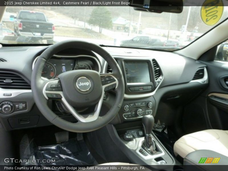 Cashmere Pearl / Black/Light Frost Beige 2015 Jeep Cherokee Limited 4x4