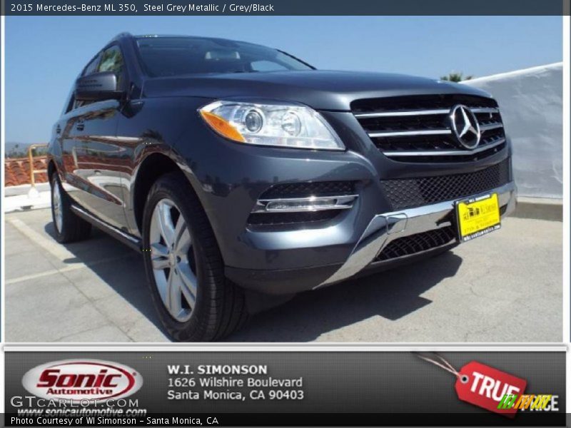 Steel Grey Metallic / Grey/Black 2015 Mercedes-Benz ML 350